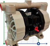 Пневматический мембранный насос PHOENIX P90 PP HYTREL+PTFE, 100 л/мин для серной кислоты Пневматический мембранный насос PHOENIX P90 PP HYTREL+PTFE, 100 л/мин для серной кислоты